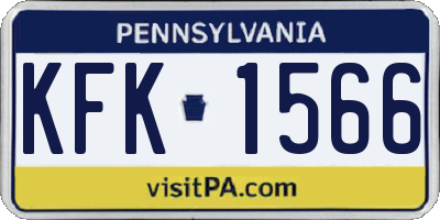 PA license plate KFK1566