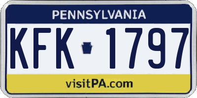 PA license plate KFK1797