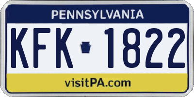 PA license plate KFK1822