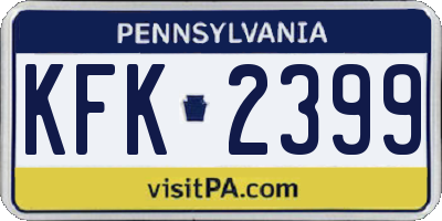PA license plate KFK2399