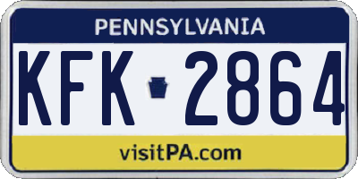 PA license plate KFK2864
