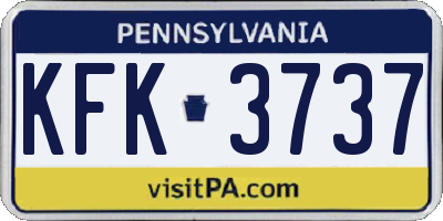 PA license plate KFK3737