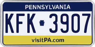 PA license plate KFK3907