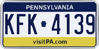PA license plate KFK4139