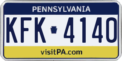 PA license plate KFK4140
