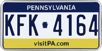 PA license plate KFK4164