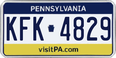 PA license plate KFK4829