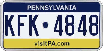 PA license plate KFK4848
