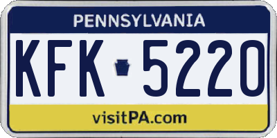 PA license plate KFK5220