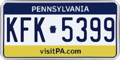 PA license plate KFK5399