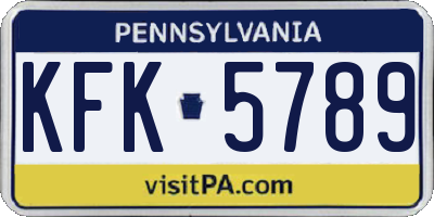 PA license plate KFK5789