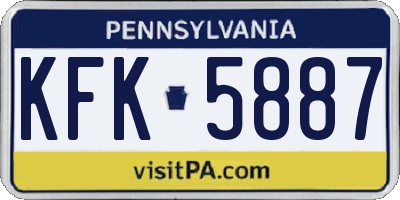 PA license plate KFK5887