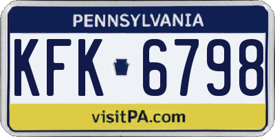 PA license plate KFK6798