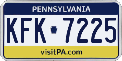 PA license plate KFK7225