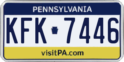 PA license plate KFK7446