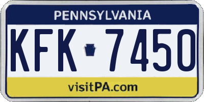 PA license plate KFK7450