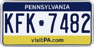 PA license plate KFK7482