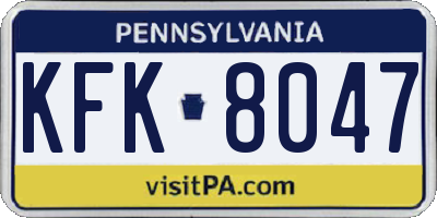 PA license plate KFK8047