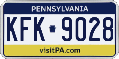 PA license plate KFK9028