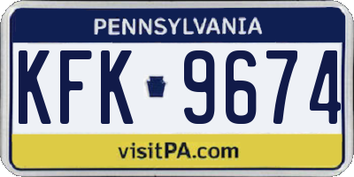 PA license plate KFK9674