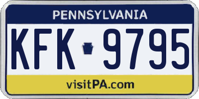 PA license plate KFK9795