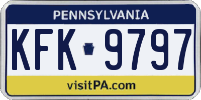 PA license plate KFK9797