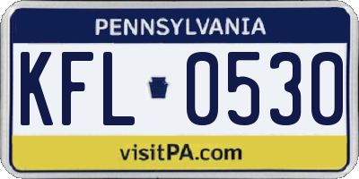 PA license plate KFL0530