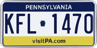 PA license plate KFL1470