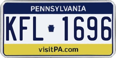 PA license plate KFL1696