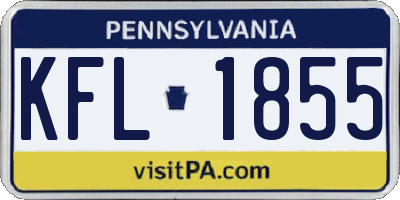 PA license plate KFL1855