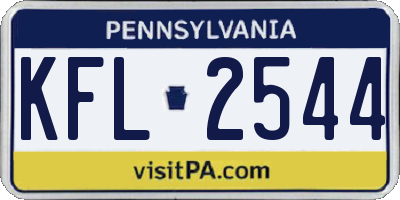 PA license plate KFL2544