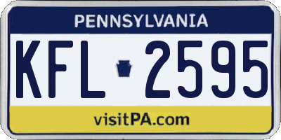 PA license plate KFL2595