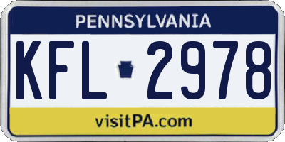 PA license plate KFL2978