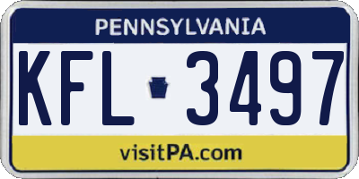 PA license plate KFL3497