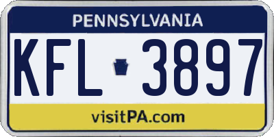 PA license plate KFL3897