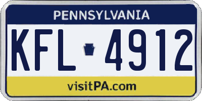 PA license plate KFL4912