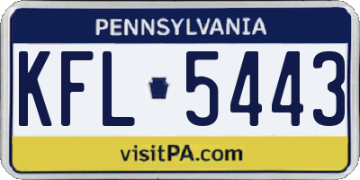 PA license plate KFL5443