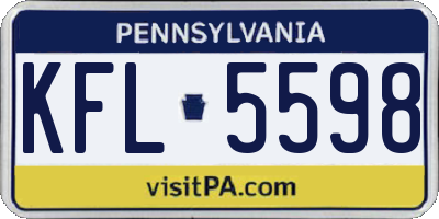 PA license plate KFL5598