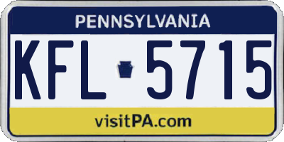 PA license plate KFL5715