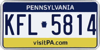 PA license plate KFL5814