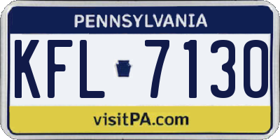 PA license plate KFL7130