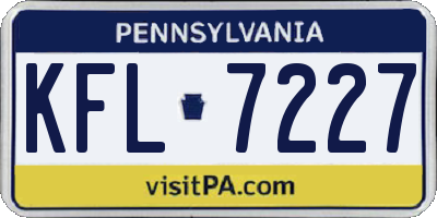 PA license plate KFL7227