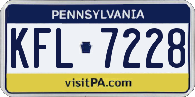 PA license plate KFL7228