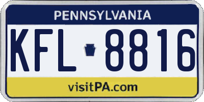 PA license plate KFL8816