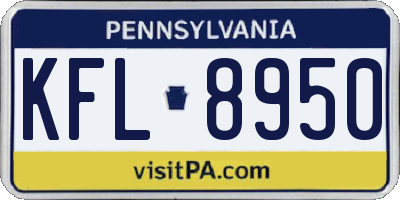 PA license plate KFL8950