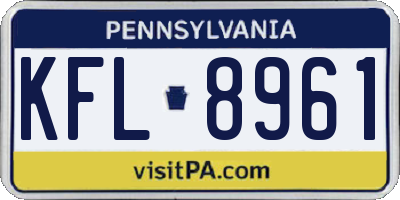 PA license plate KFL8961