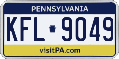 PA license plate KFL9049