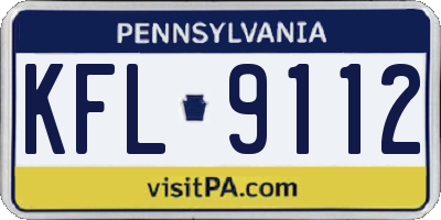 PA license plate KFL9112