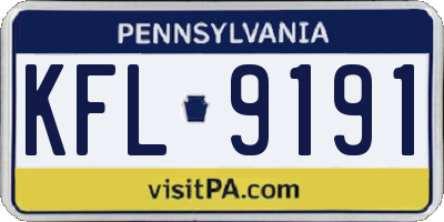 PA license plate KFL9191