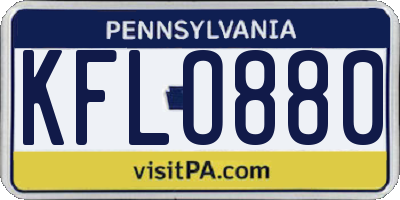PA license plate KFLO880